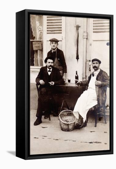 Fresh Oysters on the Terrace of a Bistro, Paris, 1900-null-Framed Premier Image Canvas