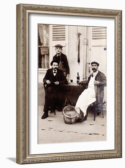 Fresh Oysters on the Terrace of a Bistro, Paris, 1900-null-Framed Photographic Print