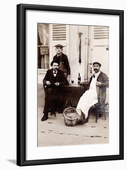 Fresh Oysters on the Terrace of a Bistro, Paris, 1900-null-Framed Photographic Print