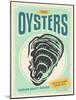 Fresh Oysters Retro Poster Design-lukeruk-Mounted Photographic Print