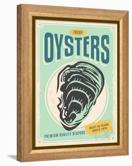 Fresh Oysters Retro Poster Design-lukeruk-Framed Premier Image Canvas