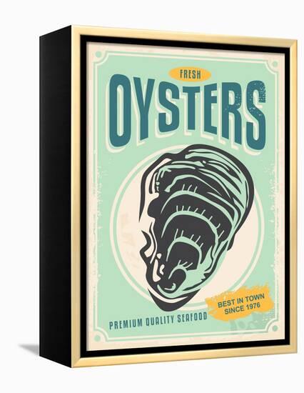 Fresh Oysters Retro Poster Design-lukeruk-Framed Premier Image Canvas