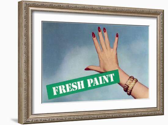 Fresh Paint with Hand, Retro-null-Framed Art Print