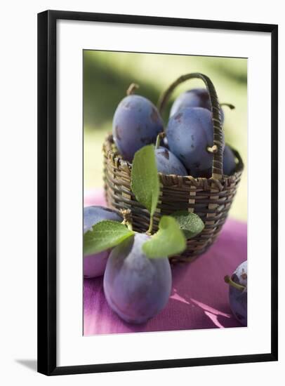 Fresh Plums in a Basket-Eising Studio - Food Photo and Video-Framed Photographic Print