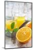 Fresh Pressed Orange Juice and Oranges-Jana Ihle-Mounted Photographic Print