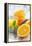 Fresh Pressed Orange Juice and Oranges-Jana Ihle-Framed Premier Image Canvas