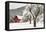 Fresh Snow on Red Barn Near Salmo, British Columbia, Canada-Chuck Haney-Framed Premier Image Canvas