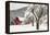 Fresh Snow on Red Barn Near Salmo, British Columbia, Canada-Chuck Haney-Framed Premier Image Canvas