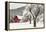 Fresh Snow on Red Barn Near Salmo, British Columbia, Canada-Chuck Haney-Framed Premier Image Canvas