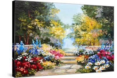 油絵 油彩 油彩画 絵 絵画　【flower garden】 油絵 油彩 油彩画 絵 絵画【colorful flower garden】 絵画 HR