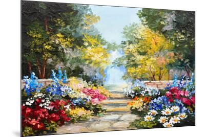 Oil Painting Landscape - Colorful Summer Forest, Beautiful Flowers