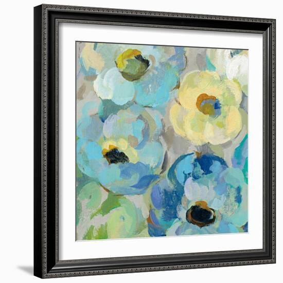 Fresh Teal Flowers II-Silvia Vassileva-Framed Art Print