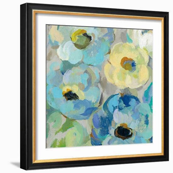 Fresh Teal Flowers II-Silvia Vassileva-Framed Art Print