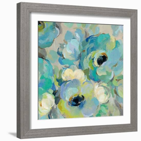 Fresh Teal Flowers III-Silvia Vassileva-Framed Art Print