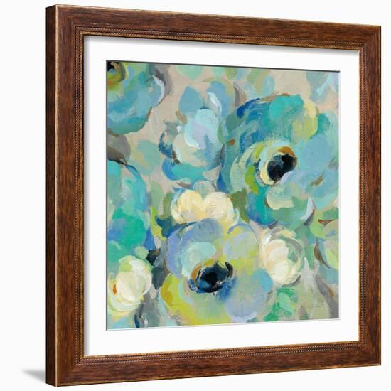 Fresh Teal Flowers III-Silvia Vassileva-Framed Art Print