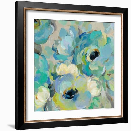 Fresh Teal Flowers III-Silvia Vassileva-Framed Art Print