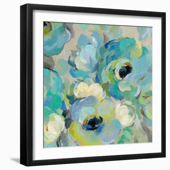 Fresh Teal Flowers III-Silvia Vassileva-Framed Art Print