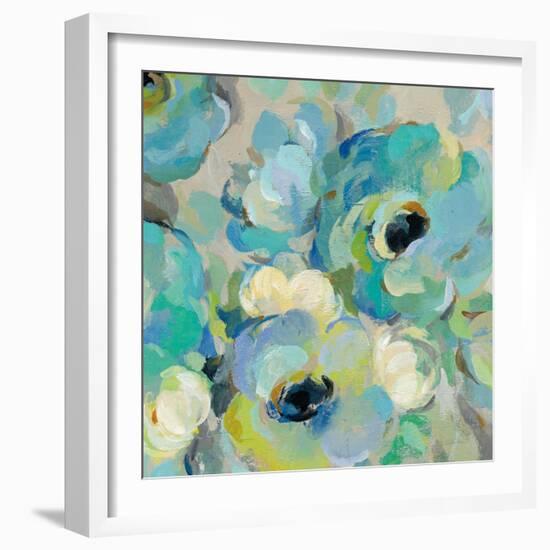 Fresh Teal Flowers III-Silvia Vassileva-Framed Art Print