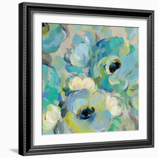 Fresh Teal Flowers III-Silvia Vassileva-Framed Art Print