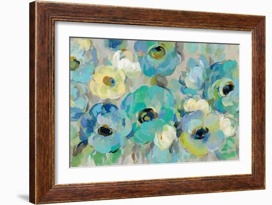 Fresh Teal Flowers-Silvia Vassileva-Framed Art Print