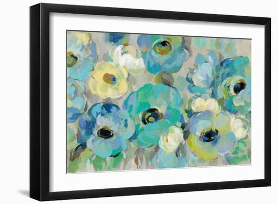 Fresh Teal Flowers-Silvia Vassileva-Framed Art Print