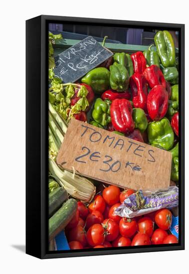 Fresh vegetable market, Bayeux, Normandy, France-Lisa S. Engelbrecht-Framed Premier Image Canvas