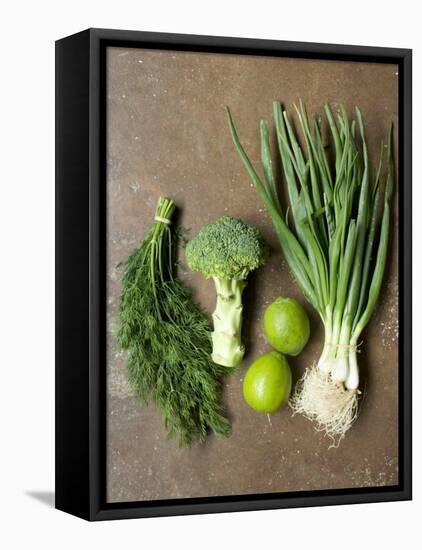 Fresh Vegetables, Dill and Limes-null-Framed Premier Image Canvas