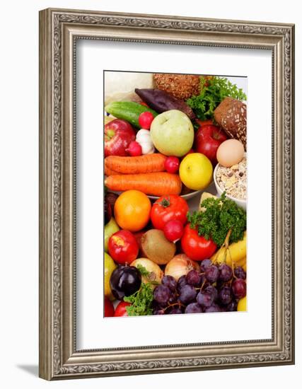 Fresh Vegetables, Fruits and Other Foodstuffs. Shot in a Studio.-prometeus-Framed Photographic Print