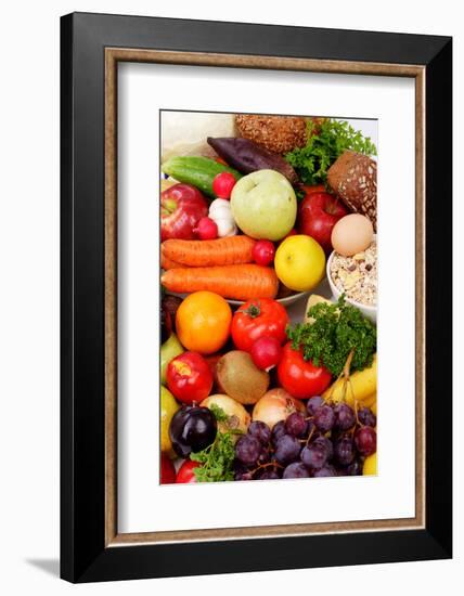 Fresh Vegetables, Fruits and Other Foodstuffs. Shot in a Studio.-prometeus-Framed Photographic Print