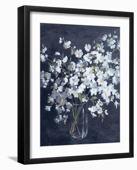 Fresh White Bouquet Indigo Crop-Danhui Nai-Framed Art Print