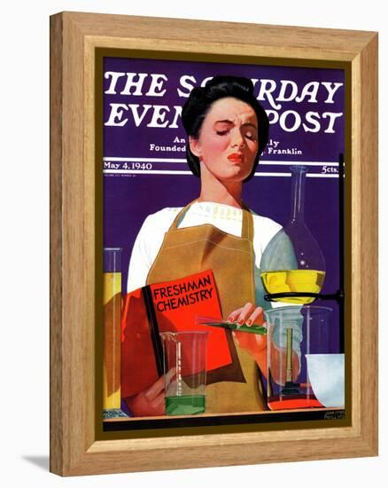 "Freshmen Chemistry," Saturday Evening Post Cover, May 4, 1940-John Hyde Phillips-Framed Premier Image Canvas