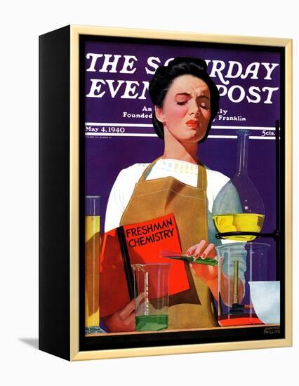 "Freshmen Chemistry," Saturday Evening Post Cover, May 4, 1940-John Hyde Phillips-Framed Premier Image Canvas