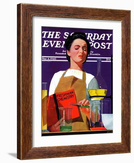 "Freshmen Chemistry," Saturday Evening Post Cover, May 4, 1940-John Hyde Phillips-Framed Giclee Print