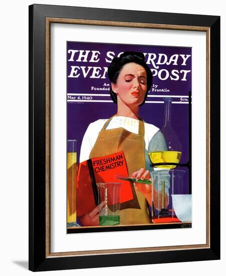 "Freshmen Chemistry," Saturday Evening Post Cover, May 4, 1940-John Hyde Phillips-Framed Giclee Print