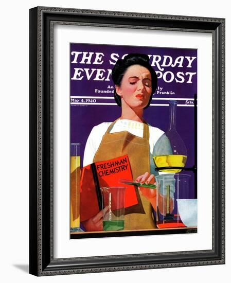 "Freshmen Chemistry," Saturday Evening Post Cover, May 4, 1940-John Hyde Phillips-Framed Giclee Print