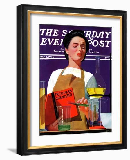 "Freshmen Chemistry," Saturday Evening Post Cover, May 4, 1940-John Hyde Phillips-Framed Giclee Print