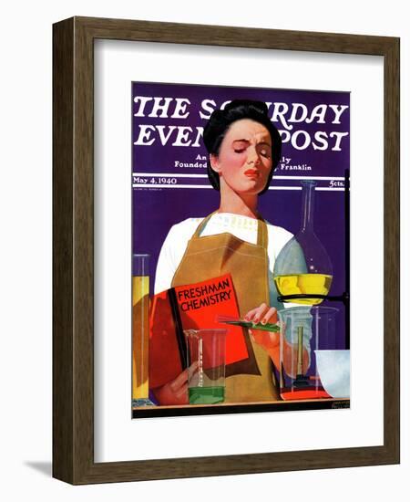 "Freshmen Chemistry," Saturday Evening Post Cover, May 4, 1940-John Hyde Phillips-Framed Giclee Print