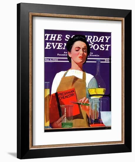 "Freshmen Chemistry," Saturday Evening Post Cover, May 4, 1940-John Hyde Phillips-Framed Giclee Print