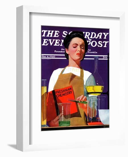 "Freshmen Chemistry," Saturday Evening Post Cover, May 4, 1940-John Hyde Phillips-Framed Giclee Print