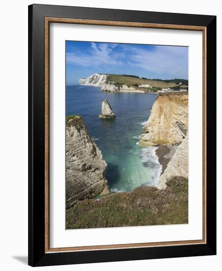 Freshwater Bay and Chalk Cliffs of Tennyson Down, Isle of Wight, England, United Kingdom, Europe-Roy Rainford-Framed Photographic Print