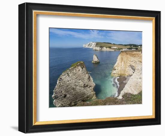 Freshwater Bay and Chalk Cliffs of Tennyson Down, Isle of Wight, England, United Kingdom, Europe-Roy Rainford-Framed Photographic Print