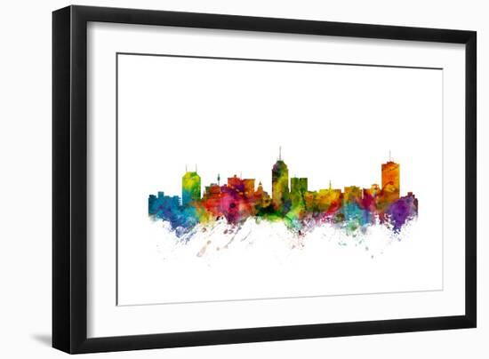 Fresno California Skyline-Michael Tompsett-Framed Art Print