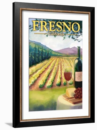 Fresno, California - Wine Country-Lantern Press-Framed Art Print