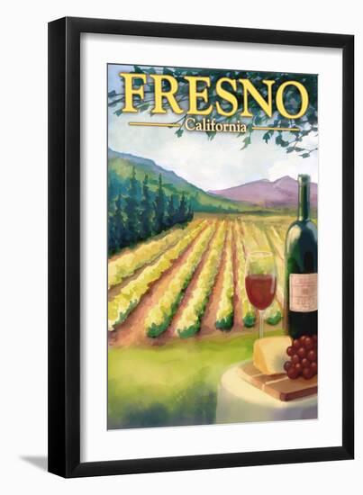 Fresno, California - Wine Country-Lantern Press-Framed Art Print