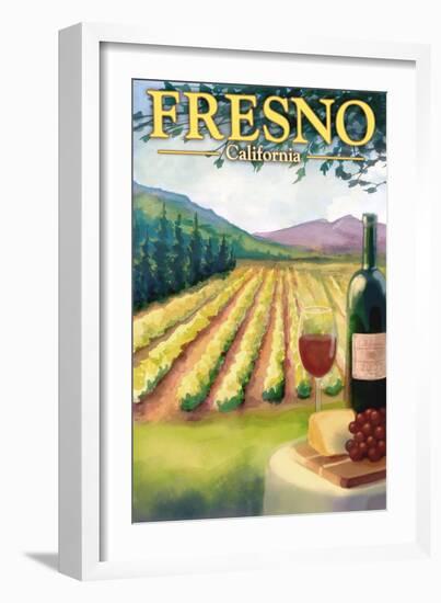 Fresno, California - Wine Country-Lantern Press-Framed Art Print