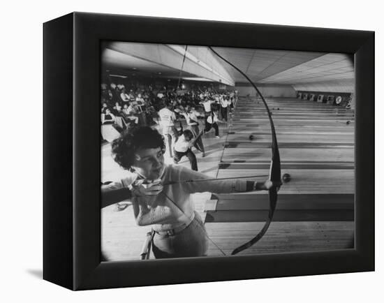 Fresno's Sunnyside Bowl Bowling Alley-J^ R^ Eyerman-Framed Premier Image Canvas