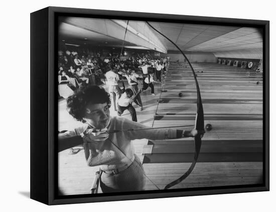 Fresno's Sunnyside Bowl Bowling Alley-J^ R^ Eyerman-Framed Premier Image Canvas