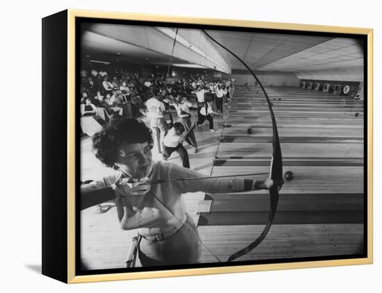 Fresno's Sunnyside Bowl Bowling Alley-J^ R^ Eyerman-Framed Premier Image Canvas