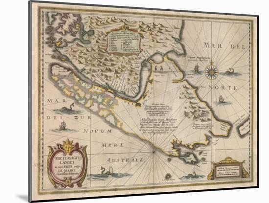 Freti Magellanici Ac Novi Freti Vulgo Le Maire Exactissima Delineatio, C.1630-Jodocus Hondius-Mounted Giclee Print