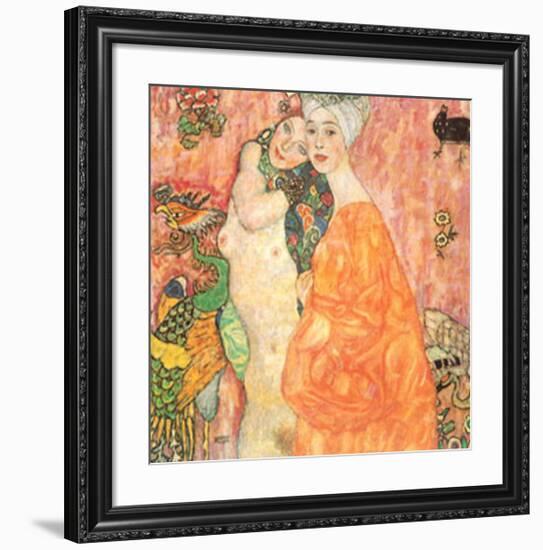 Freunddinnen-Gustav Klimt-Framed Art Print